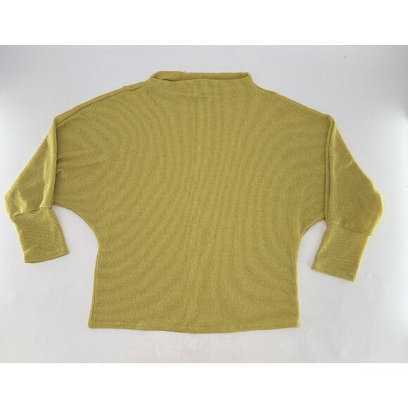 Libian Women's Pullover Sweater Knit High-Low Hem Yellow O/S? - Picture 3 of 10